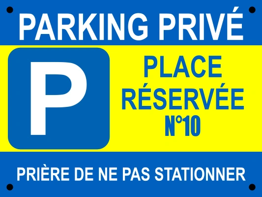 Panneau Parking privé,  40 x 30 cm, PVC 3mm