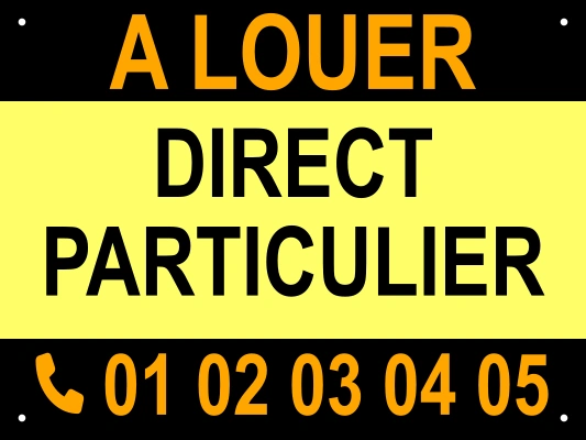 Panneau  A Louer Direct Particulier,  80 x 60 cm, Akylux 3.5mm