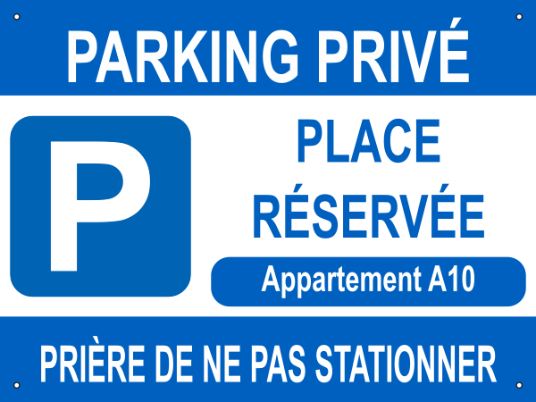 Panneau de stationnement parking privé